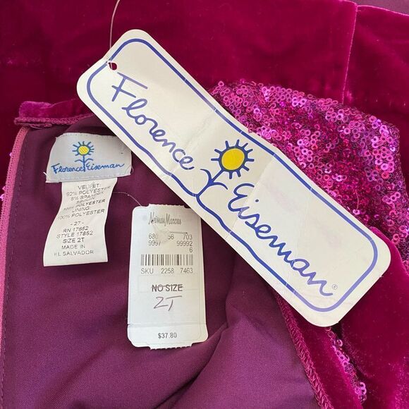 Florence Eiseman Pink Sequin and Velvet Dress Girls 2T - Picture 3 of 6